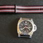 Black Red Gray Stripe 20mm PVD Black Line Nato Nylon Watch Strap