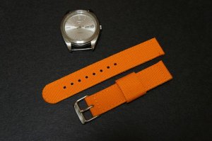 Orange 22mm 2 Piece Military Watch Strap
