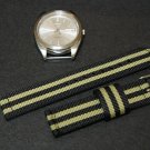 Black Olive Stripe 18mm 2 Piece Military Watch Strap