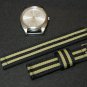 Black Olive Stripe 18mm 2 Piece Military Watch Strap