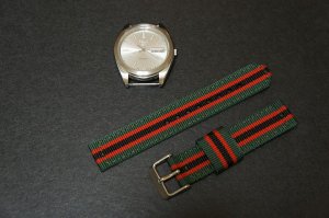 Green Black Red 20mm 2 Piece Military Watch Strap