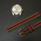 Green Black Red 22mm 2 Piece Military Watch Strap