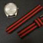 Black Red Stripe 18mm 2 Piece Military Watch Strap