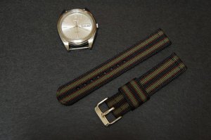Black Burgundy Green 18mm 2 Piece Military Watch Strap