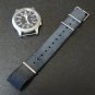 Black 22mm Leather Nato Watch Strap