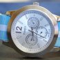 Light Blue and White Stripe 20mm Nato Nylon Watch Strap