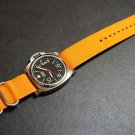 Orange 22mm 3 Ring Zulu Nylon Watch Strap Band