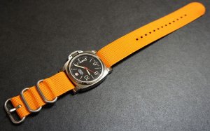 Orange 24mm 3 Ring Zulu Nylon Watch Strap Band