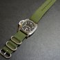 Military Green 20mm 3 Ring Zulu Nylon Watch Strap Band