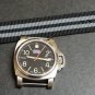 Black Gray 20mm 3 Ring Zulu Nylon Watch Strap Band