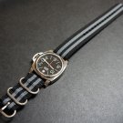 Black Gray 24mm 3 Ring Zulu Nylon Watch Strap Band