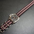 Black Red Gray 24mm 3 Ring Zulu Nylon Watch Strap Band