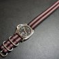Black Red Gray 22mm 3 Ring Zulu Nylon Watch Strap Band
