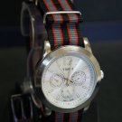 Black Gray and Red Stripe 24mm James Bond Nato Nylon Watch Strap