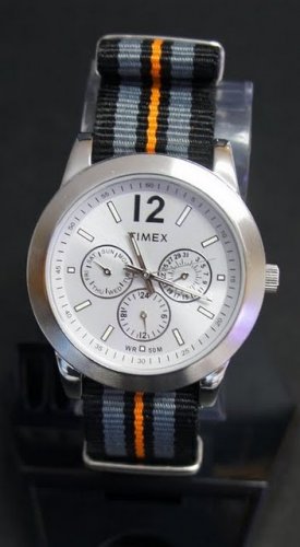 Black Gray and Orange 20mm Nato Nylon Watch Strap