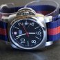 James Bond Blue Red 20mm 5 Ring Zulu Nylon Watch Strap Band