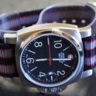 Black Red Gray 20mm 5 Ring Zulu Nylon Watch Strap Band