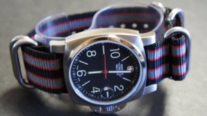 Black Red Gray 20mm 5 Ring Zulu Nylon Watch Strap Band