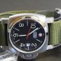Military Green 24mm 5 Ring Zulu Nylon Watch Strap Band