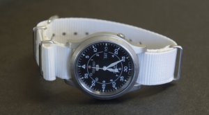 White 18mm Nato Nylon Watch Strap