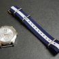 Blue and White Stripe 20mm James Bond Nato Nylon Watch Strap