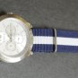 Blue and White Stripe 20mm James Bond Nato Nylon Watch Strap