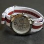 White Red Stripe 20mm James Bond  Nato Nylon Watch Strap