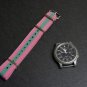 Pink Green Stripe 18mm James Bond Nato Nylon Watch Strap