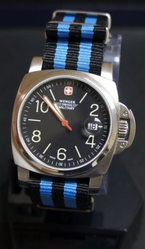 Black and Blue Stripe 20mm James Bond Nato Nylon Watch Strap