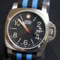 Black and Blue Stripe 20mm James Bond Nato Nylon Watch Strap