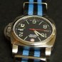 Black and Blue Stripe 20mm James Bond Nato Nylon Watch Strap