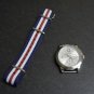 Blue White Red 18mm Nato Nylon Watch Strap