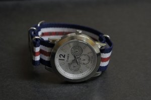 Blue White Red 18mm Nato Nylon Watch Strap