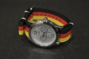 Black Red & Yellow Stripe 20mm Nato Nylon Watch Strap
