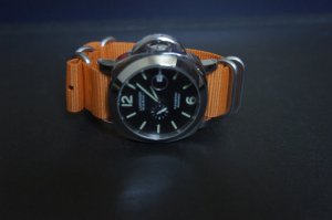 Orange 24mm 5 Ring Zulu Nylon Watch Strap Band