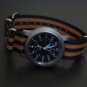 Black and Orange Double Stripe 18mm James Bond Nato Nylon Watch Strap