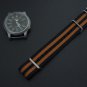 Black and Orange Double Stripe 18mm James Bond Nato Nylon Watch Strap