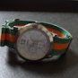 Green and Orange Stripe 20mm Nato Nylon Watch Strap