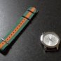 Green and Orange Stripe 20mm Nato Nylon Watch Strap