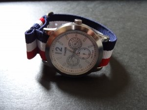 Red White Blue 20mm Military Watch Strap