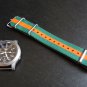 Green and Orange Stripe 20mm Nato Nylon Watch Strap