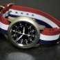 Red White & Blue Stripe 16mm Nato Nylon Watch Strap