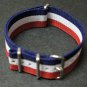 Red White & Blue Stripe 16mm Nato Nylon Watch Strap