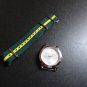 Forest Green Yellow Stripe 20mm James Bond Nato Nylon Watch Strap