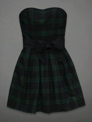 Abercrombie & Fitch ANF Codie Dress Plaid Bow New with Tag Size 0