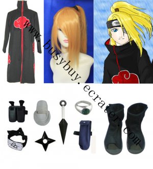 (9 accessories) Akatsuki member deidara cosplay cloak set from Naruto