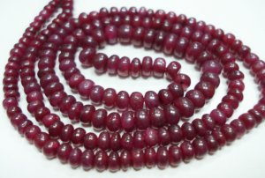 RUBY CABOCHONE STRAND STRING NECKLACE