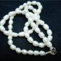 Natural Fresh Water pearl Gemstone Necklace oval strand