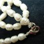 Natural Fresh Water pearl Gemstone Necklace oval strand