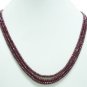 3strand Natural Red Ruby Gemstone Beads Necklace